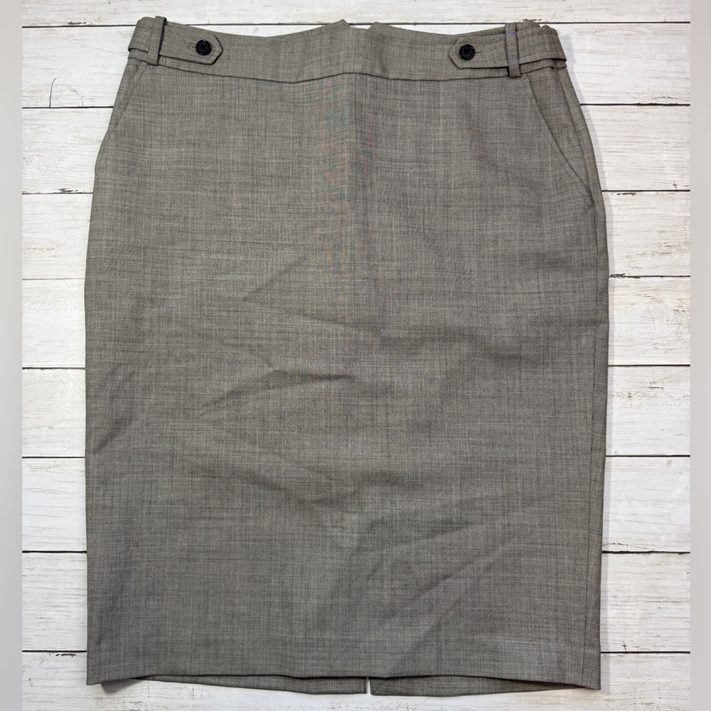 Reiss Wool Blend Pencil Skirt Gray Size US 10 UK 14 Tailored Workwear